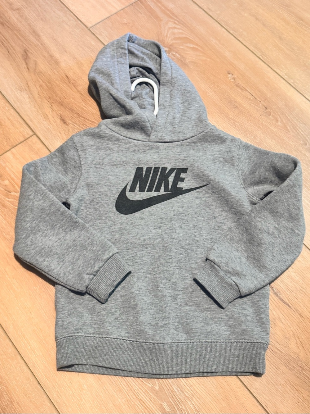 Nike Kids Heather Gray Hoodie with Black Swoosh